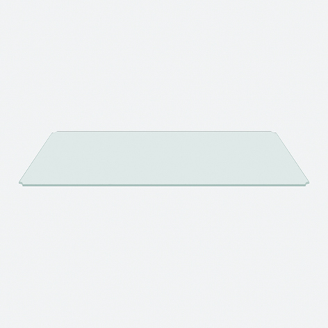Product image (Glass panel for shelf and connection frames – notch in centre, on one side)