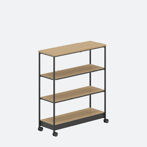 Product image (Shelf unit M – with shelf frames, LED lighting on one side)