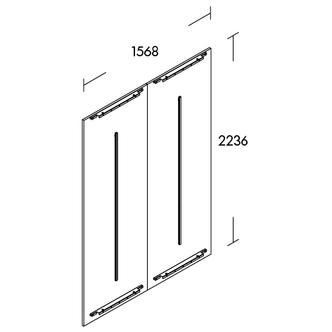 Dibujo técnico (Set de panel posterior BEAM – 2 piezas, para módulo de presentación)