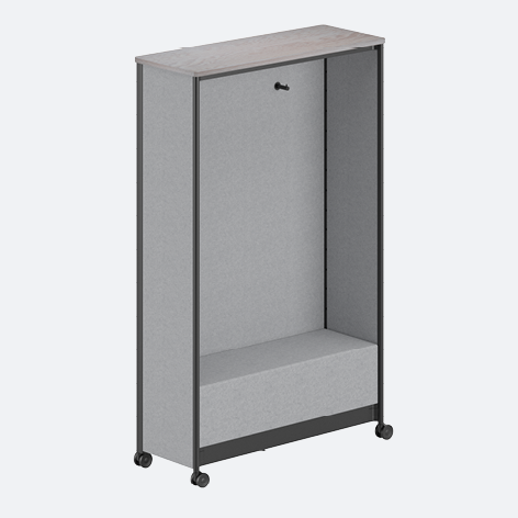 Product image (Changing-room module with bench and mirror panel – covered in fabric)