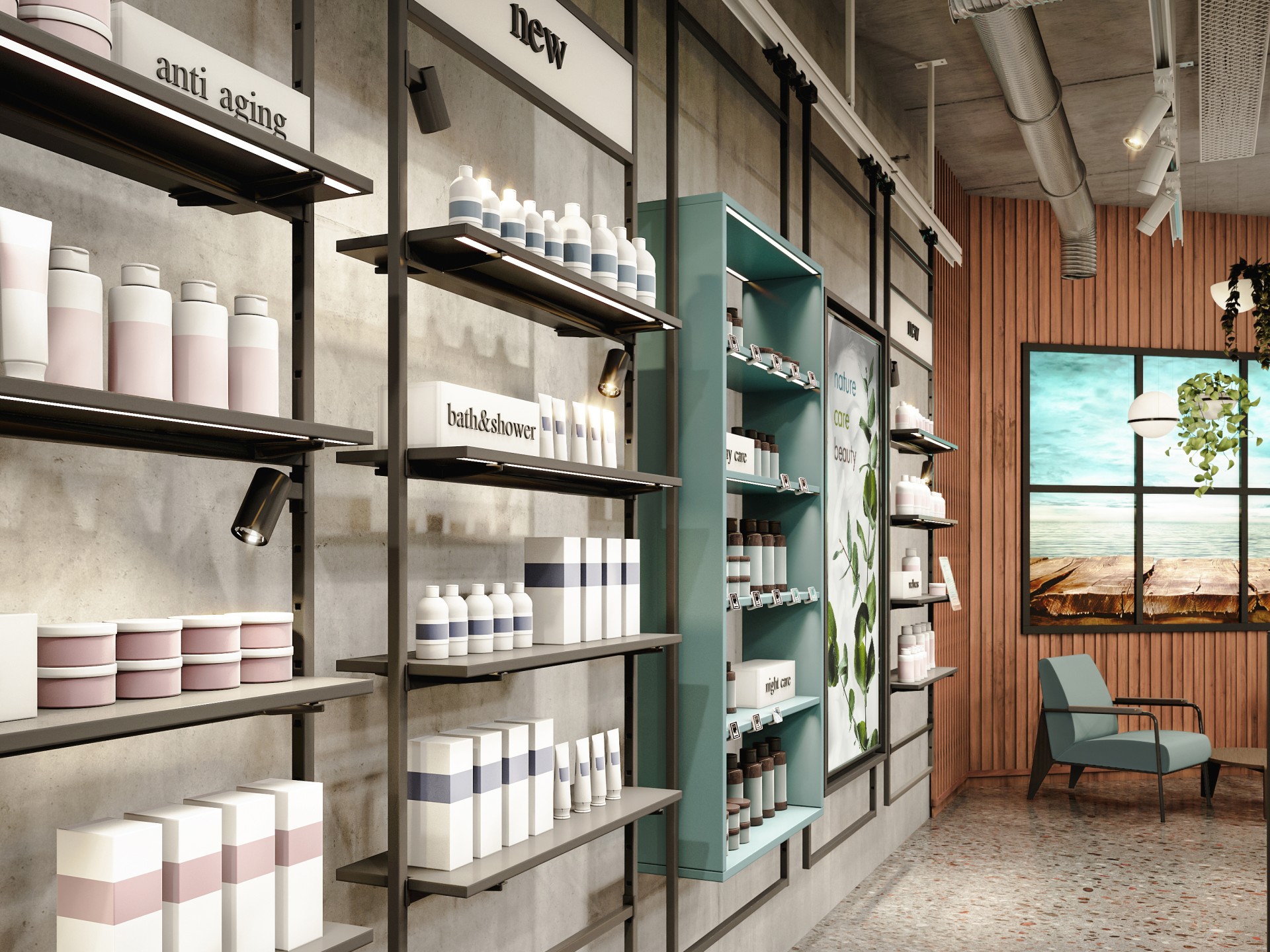 Detailaufnahme der Sichtauswahl einer Apotheke.